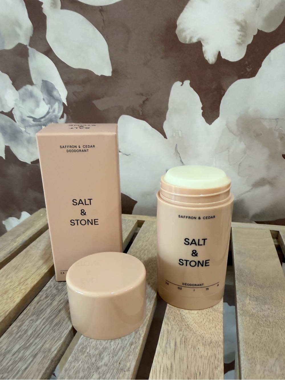 Salt & Stone Saffron & Cedar Deodorant — Brand New in Box 2.6 oz. Full Size